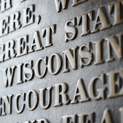 Wisconsin words engraving